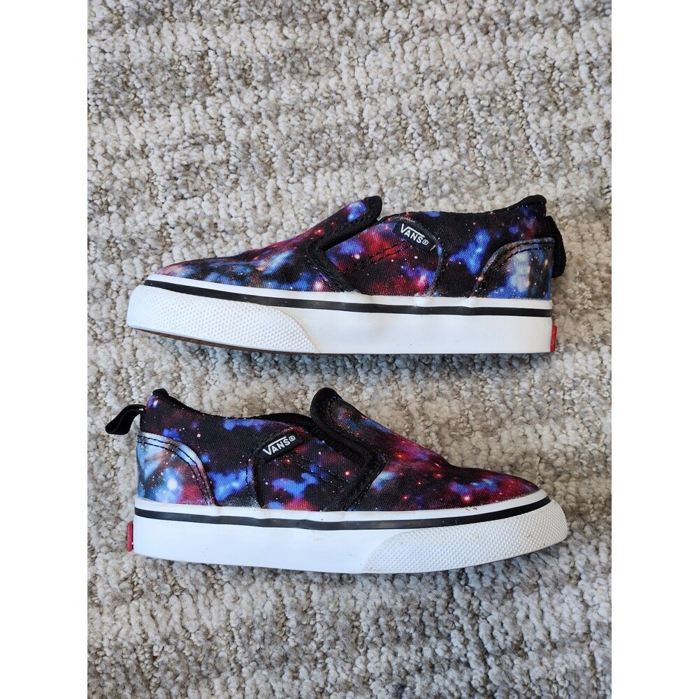 Vans Child Galaxy print hook loop sneakers size 6 - Picture 5 of 9